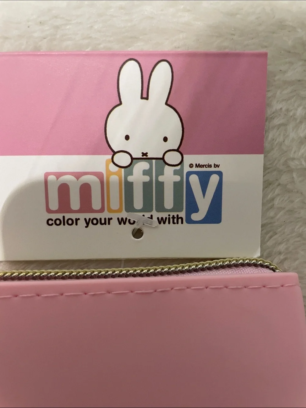 miffy Pink Pencil Pouch with Lavender Motif
